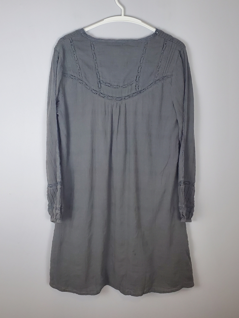 Sundance Grey Button-Front Tunic Dress Size Medium - Picture 2 of 15